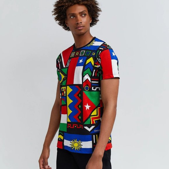 Reason Brand Hispanic Nation Flag Heritage Tee AOP Print South America L… - Picture 4 of 6